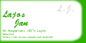 lajos jan business card